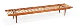 Milo Baughman, Long bench, c. 1950, Walnut, hickory