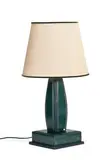 Jacques Adnet, Table lamp with inset drawer, c. 1950, Leather, wood