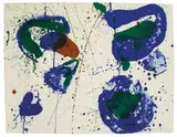 Sam Francis, Hurrah for the Red, White and Blue, Variant II, 1961, Color lithograph on Rives BFK