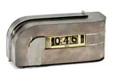 Digital clock by Kem (Karl Emanuel Martin) Weber, 1933, Brushed and chrome-plated steel, Bakelite, sold Dec 2012