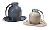 Henry Dreyfuss, Thermos pitcher tray set (4), 1936, Enameled steel, stainless steel, glass