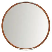 Mirror by Donald Deskey, c. 1930, Burr-walnut, aluminum, mirror plate, sold Dec 2012