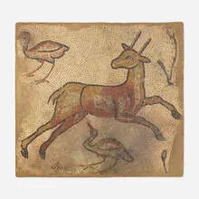Mosaic section by Roman, stone, cement, sold Jul 2021