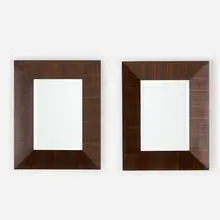 Mirrors, pair by Edward Wormley, c. 1949-57, rosewood, mirrored glass, sold Jul 2021
