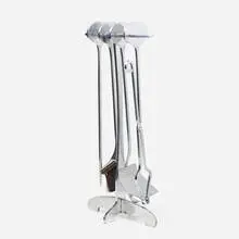 Maison Charles, Fireplace tools, c. 1970, polished steel