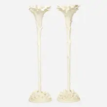 Serge Roche, Torchères, pair, c. 1965, molded and painted fiberglass