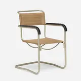 Marcel Breuer, Armchair, model B34, c. 1929, tubular chrome-plated steel, lacquered wood, Eisengarn