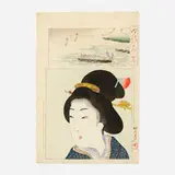 Toyohara Chikanobu, Boat Racing - Jidai Kagami (from the Mirror of Ages), 1896, woodblock print