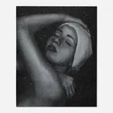 Carole Feuerman, Monumental Shower (Silver), 2016, screenprint on canvas with diamond dust