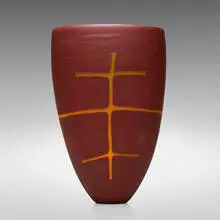 Paul Cunningham, Brick Flanella vase, 2007, sand-blasted and acid-etched glass murrine