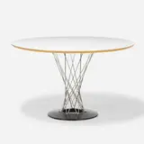 Isamu Noguchi, Dining table, model 312, 1955, laminate over plywood, chrome-plated steel, enameled steel