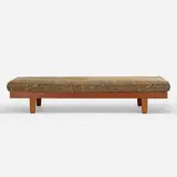 Daybed by George Nakashima, 1963, American black walnut, upholstery, sold Jul 2021