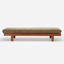 George Nakashima, Daybed, 1963, American black walnut, upholstery