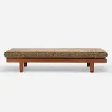 Daybed by George Nakashima, 1963, American black walnut, upholstery, sold Jul 2021