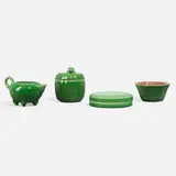 Collection of four Emerald Green production items by Rookwood Pottery, sold Aug 2023