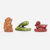 Collection of three production paperweights by Rookwood Pottery, sold Aug 2023