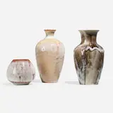 Collection of three Bengal Brown vases by Ruben Earl Menzel for Rookwood Pottery, sold Aug 2023