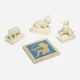 Collection of four production items by Rookwood Pottery, sold Aug 2023