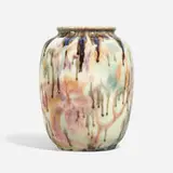 Ivory Jewel Porcelain lamp vase with stylized flowering branches by Margaret Helen McDonald for Rookwood Pottery, sold Aug 2023