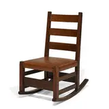 sewing rocker, #305 by Gustav Stickley, sold Apr 2022