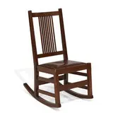 spindle sewing rocker, #377 by Gustav Stickley, sold Apr 2022