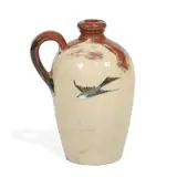 earthenware Limoges style perfume jug with flying swallows, shape number 61 by Martin Rettig for Rookwood Pottery, sold Apr 2022