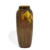 earthenware Standard Glaze vase with bold lotus decoration, shape number 907D by Matthew Daly for Rookwood Pottery, sold Apr 2022