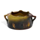 earthenware Standard Glaze flower bowl with several mice cavorting around the exterior by Sallie Toohey for Rookwood Pottery, sold Apr 2022
