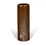 Heintz Art Metal Shop, Floral cylindrical vase, #3668B