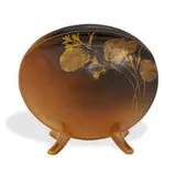 delicate earthenware Standard Glaze footed pocket vase with small yellow flowers by Katherine Hickman for Rookwood Pottery, sold Apr 2022
