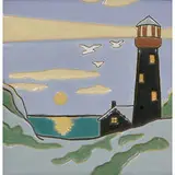 Franklin Tile Co., earthenware lighthouse tile with three dimensional surface