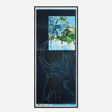 Prison Rodeo by Julian Schnabel, 1985, aquatint on color lithographic map, sold Sep 2013