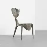 André Dubreuil, Paris chair, 1988, flame decorated and welded steel