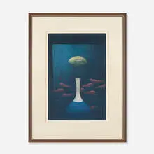 Yōzō Hamaguchi, Still Life with Pimentos, 1955, mezzotint on paper