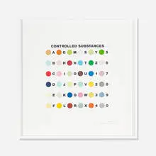 Controlled Substances Key Spot by Damien Hirst, 2011, screenprint with glaze and debossed edge, sold Sep 2013