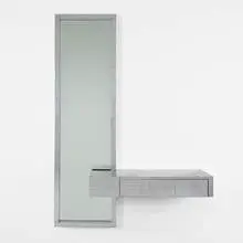 Cityscape console and mirror by Paul Evans, c. 1970, chrome-plated steel, mirrored glass, sold Sep 2013