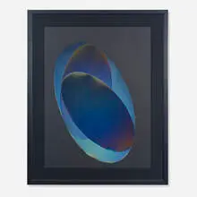 EL 21 (Ellipse) by Larry Bell, 1981, vaporized metals and silicon monoxide on paper, sold Sep 2013