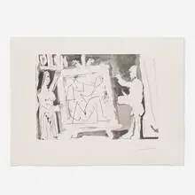 Dans l'Atelier by Pablo Picasso, 1965, aquatint and drypoint etching on paper, sold Sep 2013