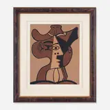 Grande Tête de Femme au Chapeau by Pablo Picasso, 1962, linocut on paper, sold Sep 2013
