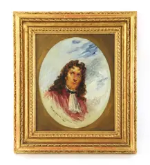 John Seymour Lucas, Untitled, oil on canvas Feigned oval 27 x 21cm