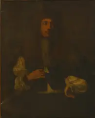 Gerard Soest, Untitled, HALF-LENGTH IN A BLACK SLASHED-SLEEVE COAT AND LACE STOCK Oil on canvas 100.5 x 81cm