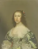 Cornelis Jonson, Untitled, WEARING A BLUE SILK DRESS Oil on canvas 68 x 53cm