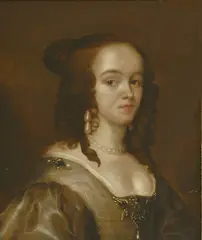 Untitled by Adriaen Hanneman, IN A SILVER DRESS AND PEARL EARRINGS Oil on panel 40 x 34cm, sold Jun 2019