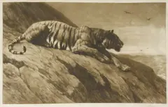 Untitled by Herbert Dicksee, A TIGER Etching, sold Jun 2019