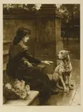 Herbert Dicksee, Untitled, A BULL TERRIER Etching on vellum