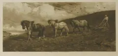 Untitled by Herbert Dicksee, Herbert Thomas Dicksee RE (1862-1942) AGAINST THE WIND AND OPEN SKY Etching on vellum, sold Jun 2019