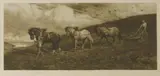 Herbert Dicksee, Untitled, Herbert Thomas Dicksee RE (1862-1942) AGAINST THE WIND AND OPEN SKY Etching on vellum