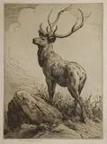 Herbert Dicksee, Untitled, Herbert Thomas Dicksee RE (1862-1942) A STAG Etching