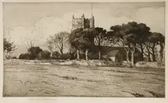 Untitled by Herbert Dicksee, CORNWALL Etching, sold Jun 2019