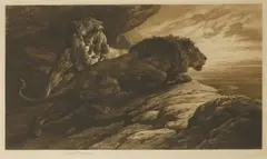 Untitled by Herbert Dicksee, LIONS Etching, sold Jun 2019